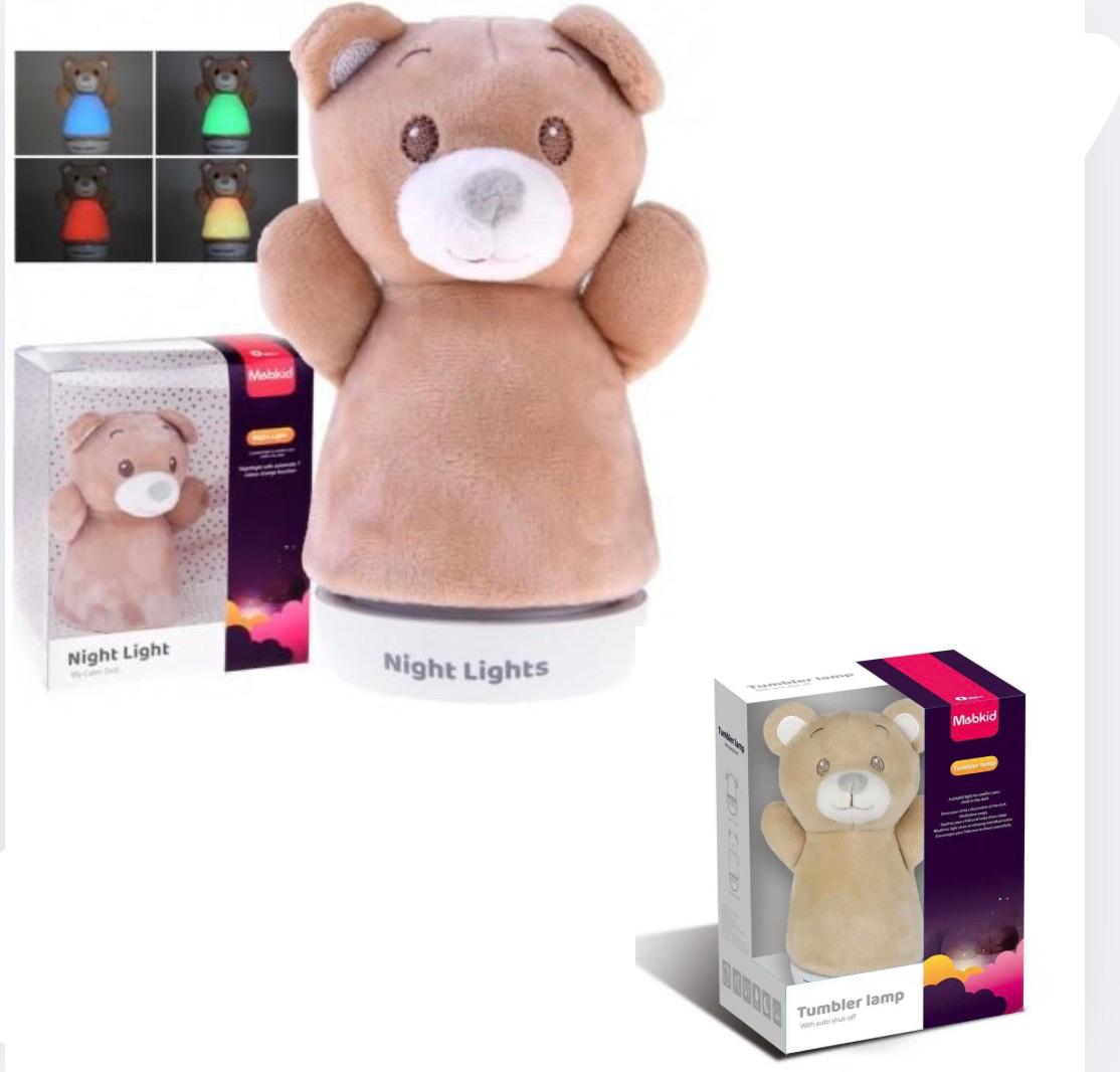 مصباح ليلي للأطفال على شكل دمية دب
