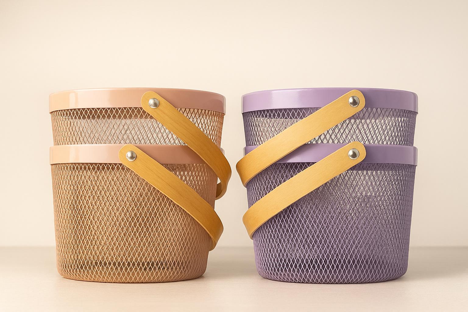 سلة التخزين المعدنية الملونة