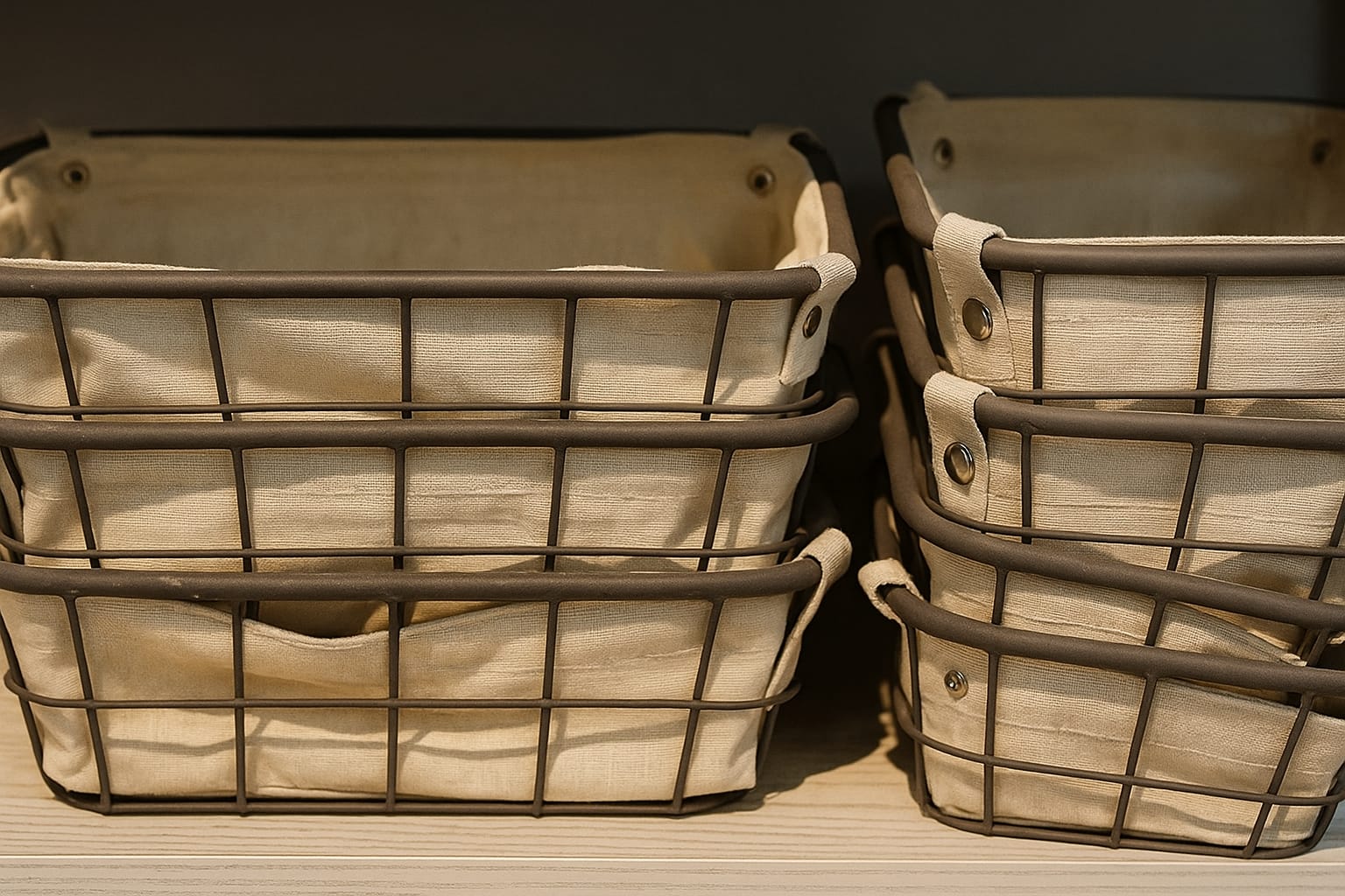 سلة التخزين المعدنية والنسيجية