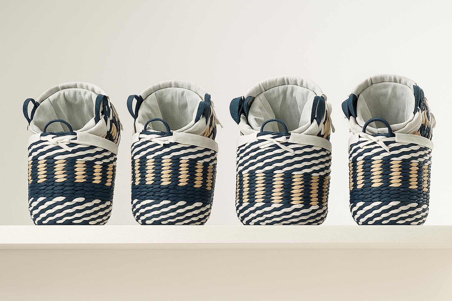 طقم سلال التخزين المنسوجة