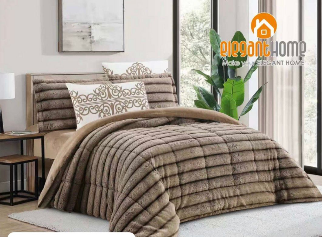 طقم لحاف شتوي بخامة الفرو