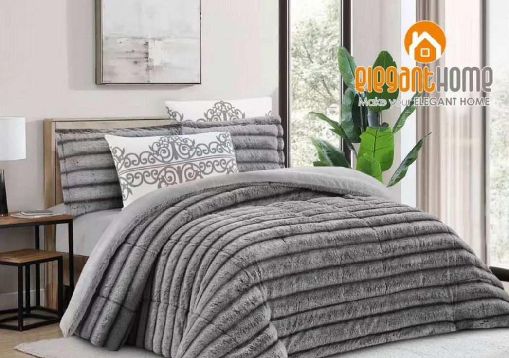 طقم لحاف شتوي بخامة الفرو