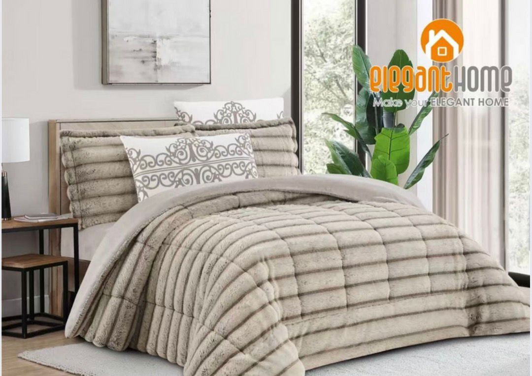 طقم لحاف شتوي بخامة الفرو