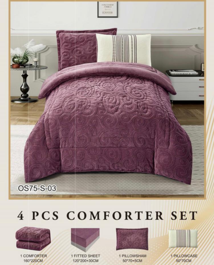 طقم لحاف (كومفورتر) مخملي شتوي