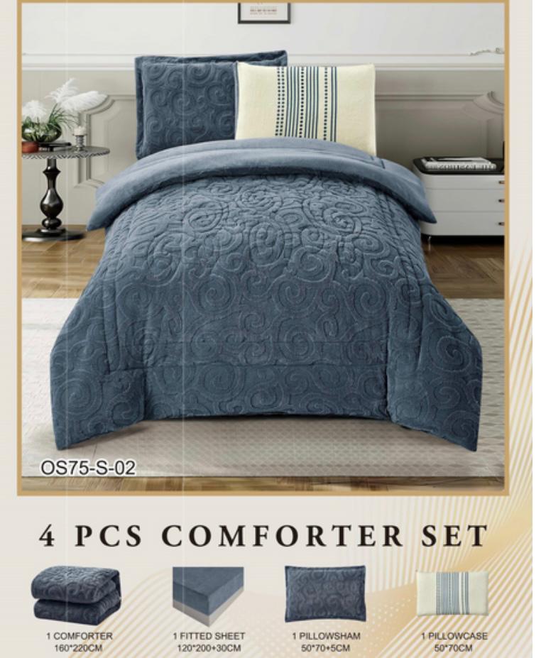 طقم لحاف (كومفورتر) مخملي شتوي
